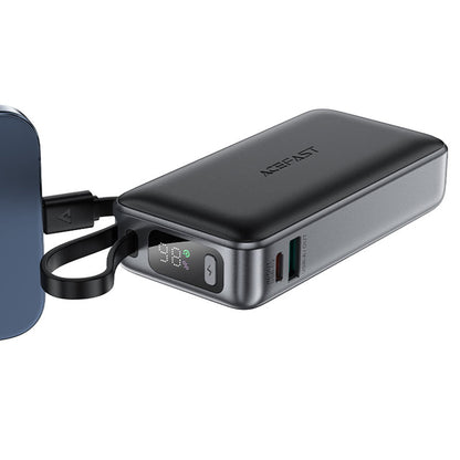 Ekstern batteri Acefast M7, 10000mAh, 30W, QC + PD, 1 x USB-A - 2 x USB-C, Svart