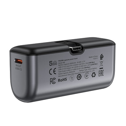 Ekstern batteri Acefast M9, 5000mAh, 20W, PD, 2 x USB-C, svart