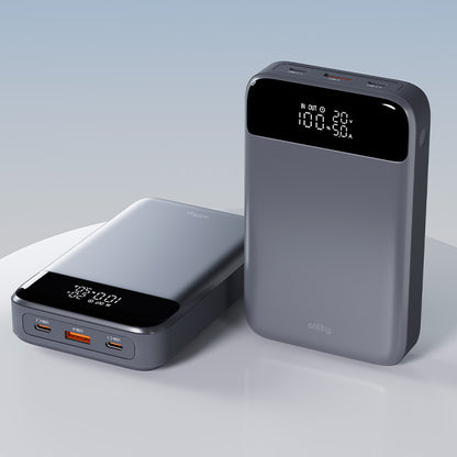 Ekstern batteri Allity. APB-200 PocketPower, 19200mAh, 130W, QC + PD, 1 x USB-A - 2 x USB-C, Grå
