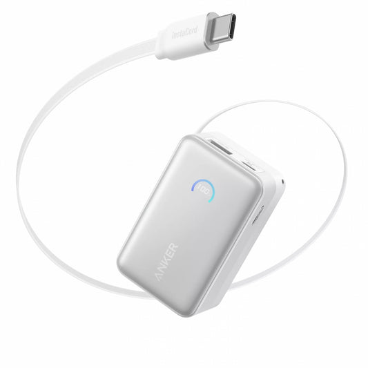Ekstern batteri Anker Nano, 10000mAh, 45W, QC + PD, 1 x USB-A - 1 x USB-C, Hvit A1638H21