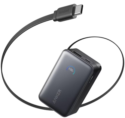 Ekstern batteri Anker Nano, 10000mAh, 45W, QC + PD, 1 x USB-A - 1 x USB-C, Svart A1638H11