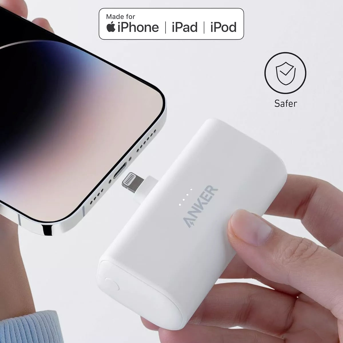 Ekstern Batteri Anker Nano, 5000mAh, 12W, 1 x Lightning, Hvit A1645G21