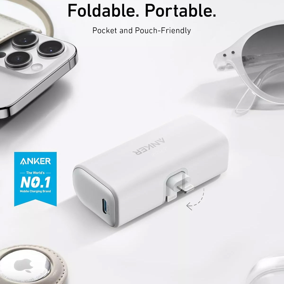 Ekstern Batteri Anker Nano, 5000mAh, 12W, 1 x Lightning, Hvit A1645G21