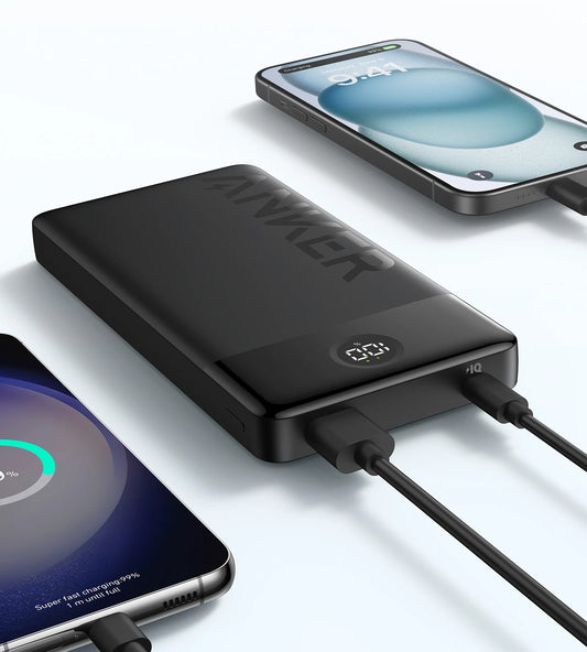 Anker PowerCore 326 eksternt batteri, 20000 mAh, 15 W, 1 x USB-A - 1 x USB-C, svart A1367G11