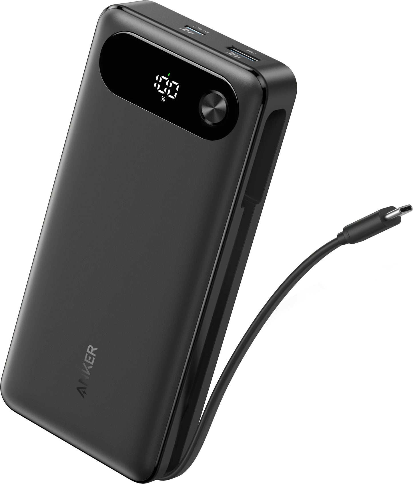 Ekstern batteri Anker PowerCore, 20000mAh, 87W, QC + PD, 1 x USB-A - 2 x USB-C, Svart, Reseglet A1383H11