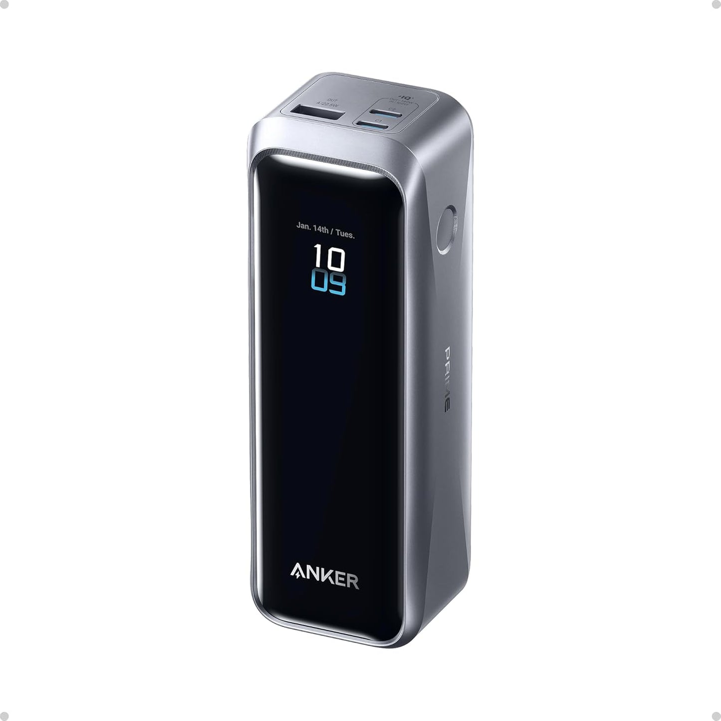 Anker Prime Ekstern Batteri, 20100mAh, 220W, QC + PD, 1 x USB-A - 2 x USB-C, Svart A110BH11