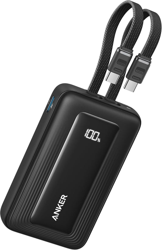 Ekstern Batteri Anker Zolo, 10000mAh, 35W, QC + PD, 1 x USB-A - 2 x USB-C, Svart A1680H12