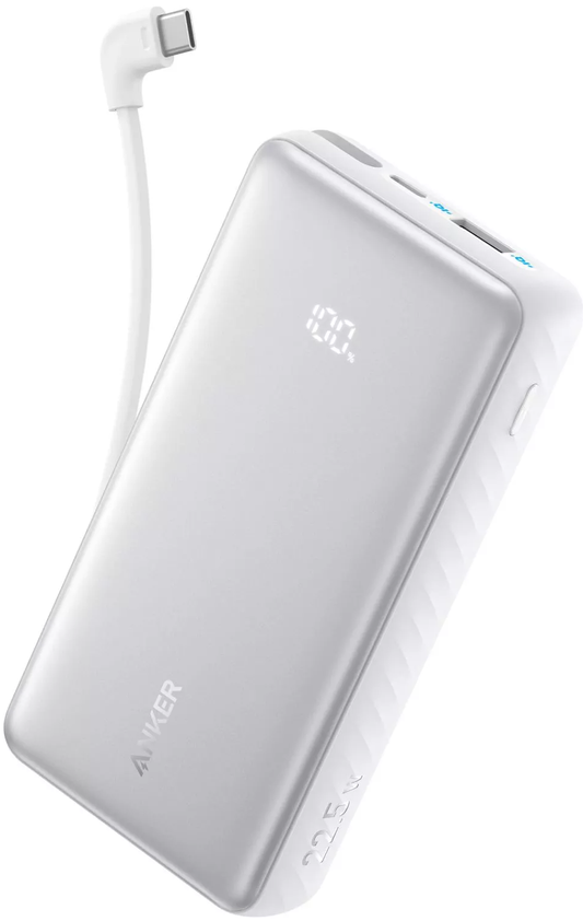 Ekstern batteri Anker Zolo, 10000mAh, 22.5W, QC + PD, 1 x USB-A - 2 x USB-C, Hvit A110DH21