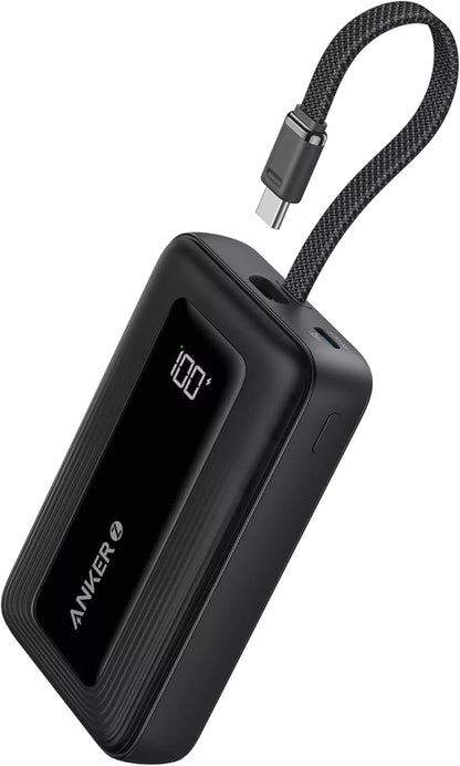 Ekstern batteri Anker Zolo, 20000mAh, 30W, QC + PD, 1 x USB-A - 2 x USB-C, Svart, Reseglet A1689H11