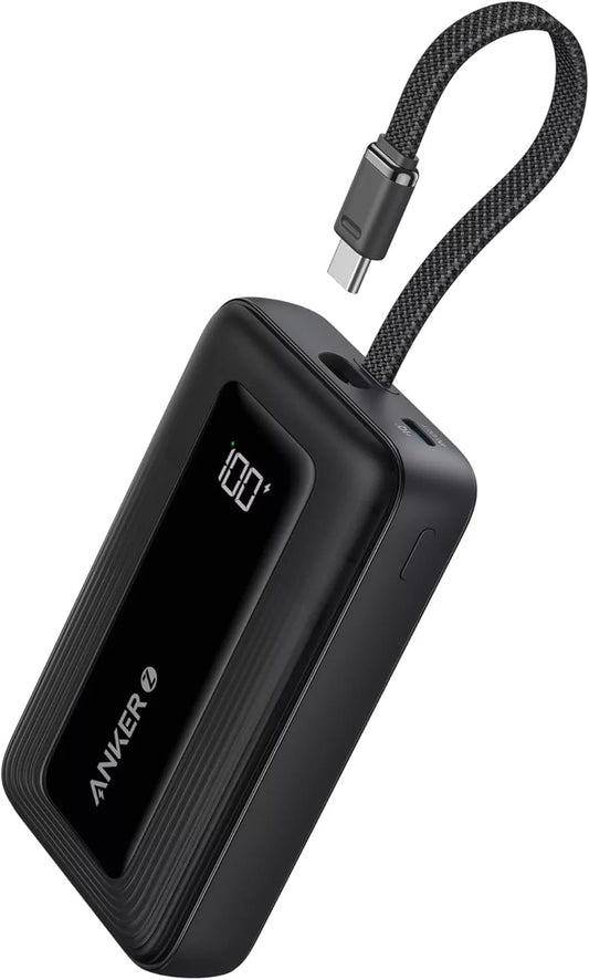 Ekstern batteri Anker Zolo, 20000mAh, 30W, QC + PD, 1 x USB-A - 2 x USB-C, Svart, Reseglet A1689H11