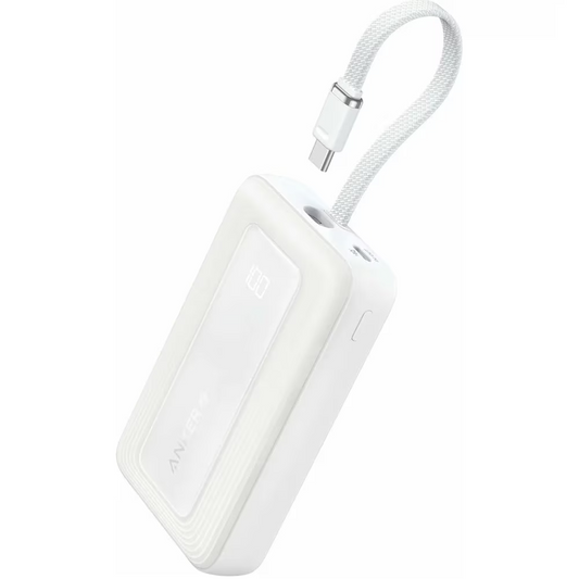 Anker Zolo Ekstern Batteri, 20000mAh, 30W, QC + PD, 1 x USB-A - 2 x USB-C, Hvit A1689H21