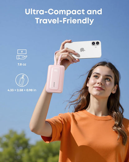 Ekstern Batteri Anker Zolo, 10000mAh, 35W, QC + PD, 1 x USB-A - 2 x USB-C, Svart A1680H12