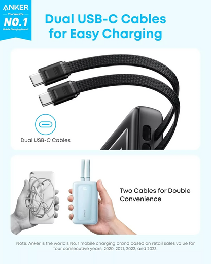 Ekstern batteri Anker Zolo, 20000mAh, 45W, QC + PD, 1 x USB-A - 3 x USB-C, Svart A1681H12