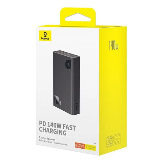 Ekstern batteri Baseus Adaman, 24000mAh, 140W, QC + PD, 1 x USB-C - 2 x USB-A, Svart P10021508113-00