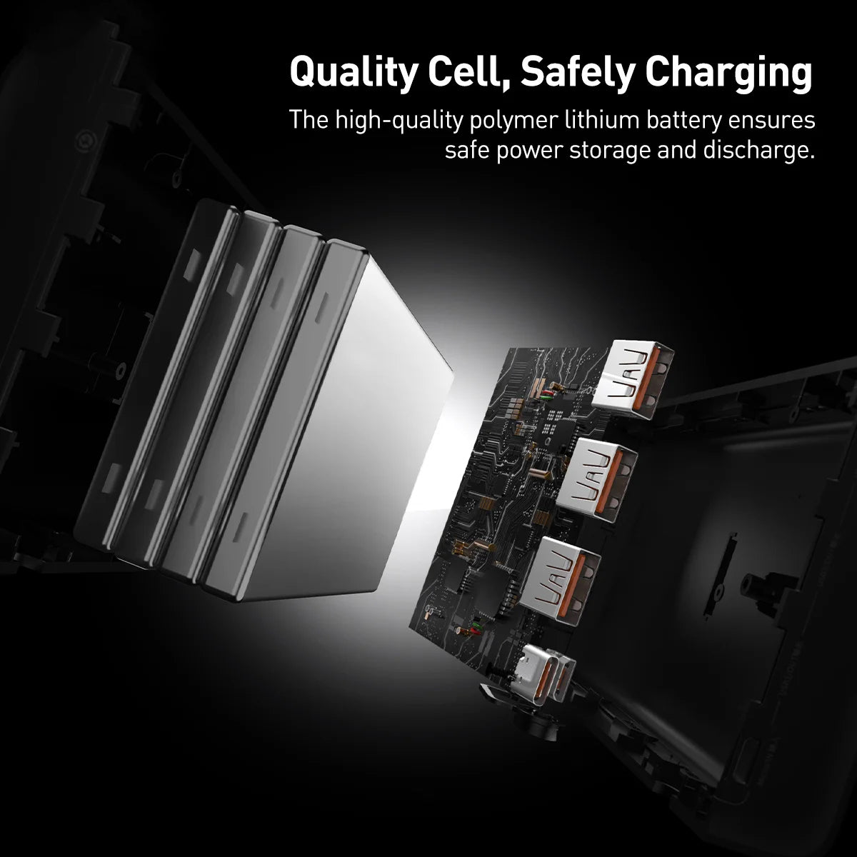 Ekstern batteri Baseus Adaman, 40000mAh, 22.5W, QC + PD, 1 x USB-C - 3 x USB-A, Svart
