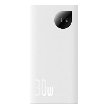 Ekstern batteri Baseus Adaman2, 10000mAh, 30W, QC + PD, 1 x USB-C - 2 x USB-A, Hvit PPAD080002