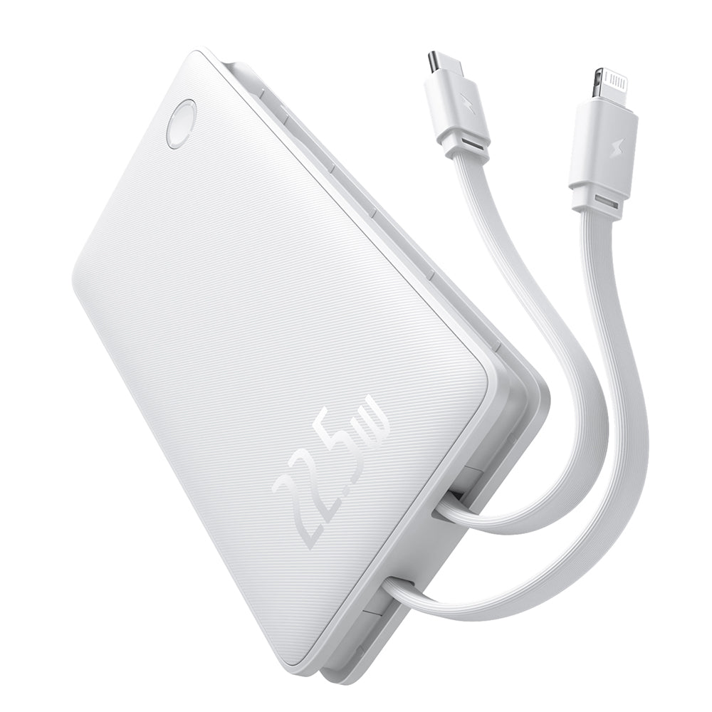 Ekstern batteri Baseus Airpow Lite, 10000mAh, 22.5W, QC + PD, 1 x Lightning - 1 x USB-A - 2 x USB-C, Hvit P10067501213-00