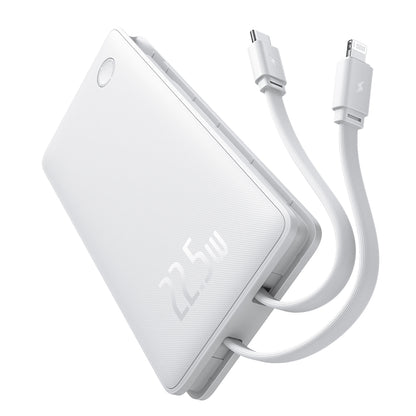 Ekstern batteri Baseus Airpow Lite, 10000mAh, 22.5W, QC + PD, 1 x Lightning - 1 x USB-A - 2 x USB-C, Hvit P10067501213-00