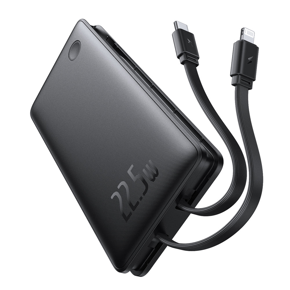 Ekstern batteri Baseus Airpow Lite, 10000mAh, 22.5W, QC + PD, 1 x Lightning - 1 x USB-A - 2 x USB-C, Svart P10067501123-00