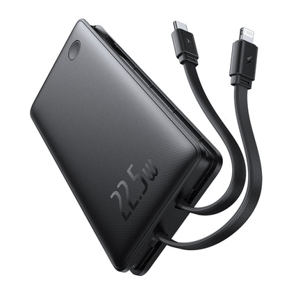 Ekstern batteri Baseus Airpow Lite, 10000mAh, 22.5W, QC + PD, 1 x Lightning - 1 x USB-A - 2 x USB-C, Svart P10067501123-00
