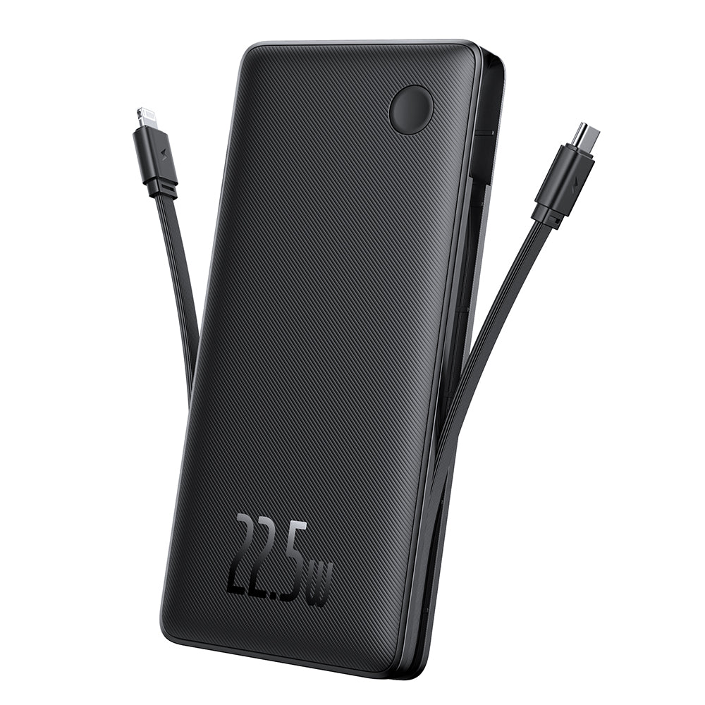 Ekstern batteri Baseus Airpow Lite, 10000mAh, 22.5W, QC + PD, 1 x Lightning - 1 x USB-A - 2 x USB-C, Svart P10067501123-00