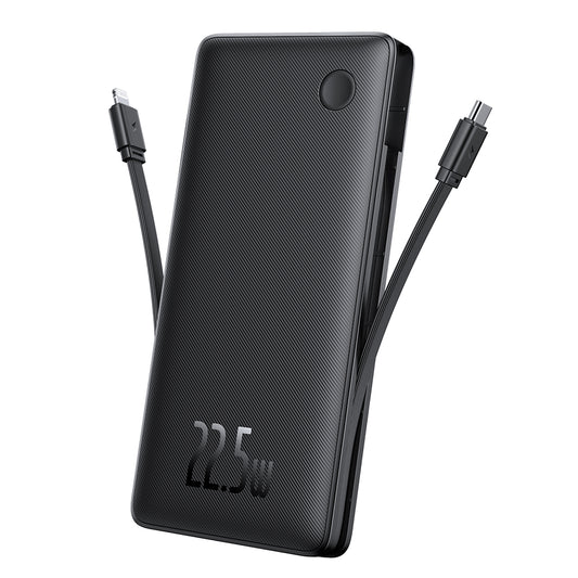 Ekstern batteri Baseus Airpow Lite, 10000mAh, 22.5W, QC + PD, 1 x Lightning - 1 x USB-A - 2 x USB-C, Svart P10067501123-00