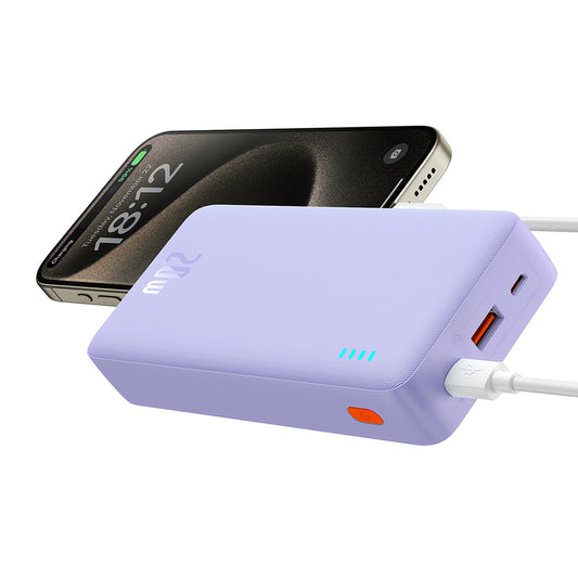 Ekstern batteri Baseus Airpow, 20000mAh, 20W, QC + PD, 1 x USB-A - 1 x USB-C, Lilla P10022804513-00