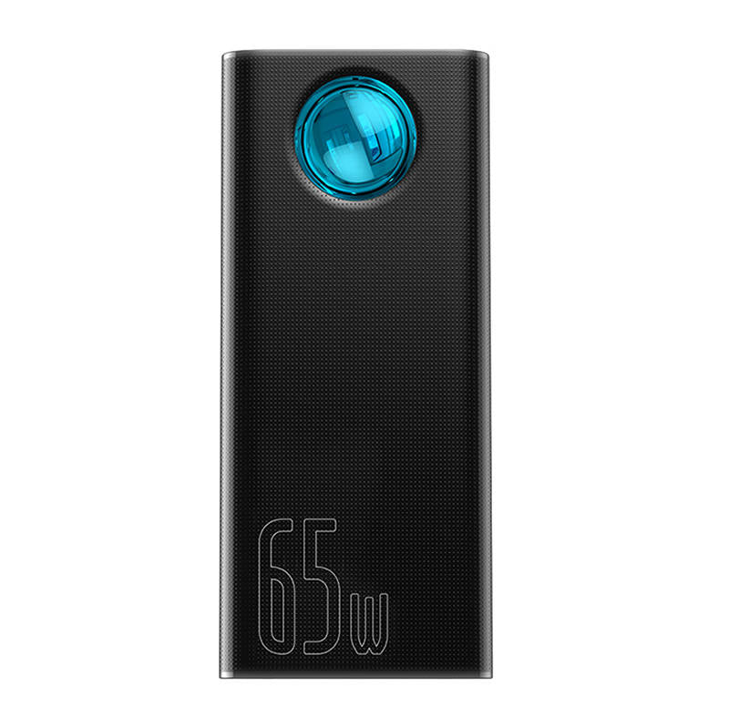 Ekstern Batteri Baseus Amblight Digital Display, 30000mAh, 65W, QC + PD, 1 x USB-C - 4 x USB-A, Svart PPLG000101