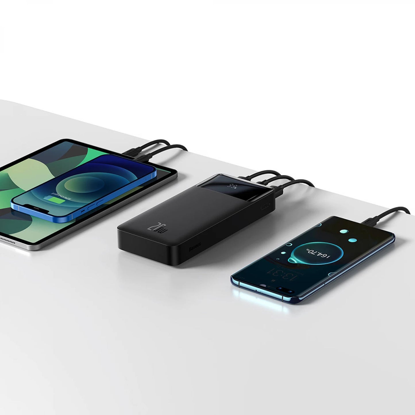 Ekstern Batteri Baseus Bipow, 20000mAh, 20W, QC + PD, 1 x USB-C - 2 x USB-A, Svart PPBD050501