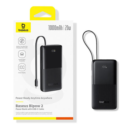 Ekstern batteri Baseus Bipow 2, 10000mAh, 20W, QC + PD, 1 x USB-A - 2 x USB-C, Svart P10077101113-00