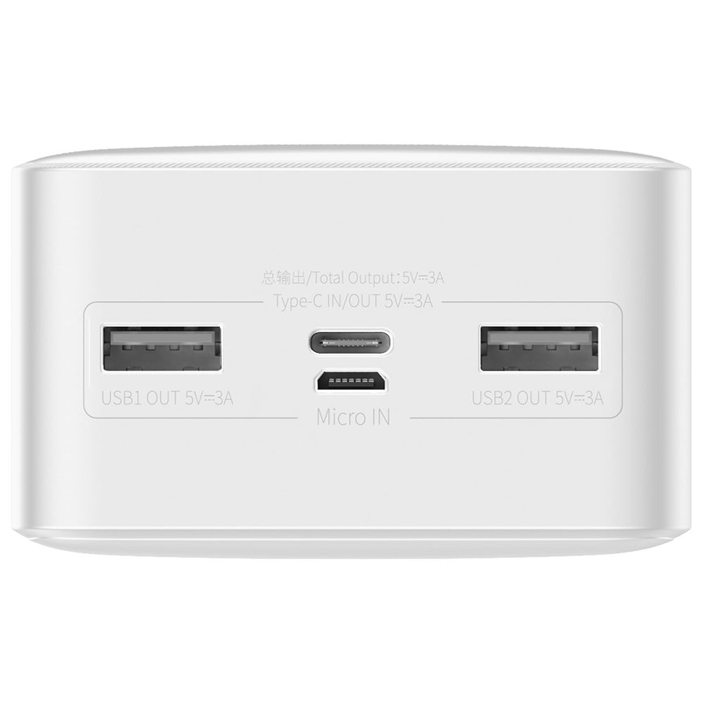 Ekstern batteri Baseus Bipow, 30000mAh, 15W, 1 x USB-C - 2 x USB-A, Hvit PPBD050202