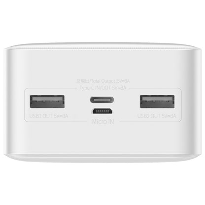 Ekstern batteri Baseus Bipow, 30000mAh, 15W, 1 x USB-C - 2 x USB-A, Hvit PPBD050202