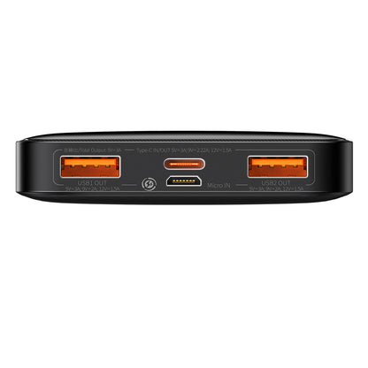 Ekstern batteri Baseus Bipow, 10000mAh, 20W, QC + PD, 1 x USB-C - 2 x USB-A, Svart PPBD050301