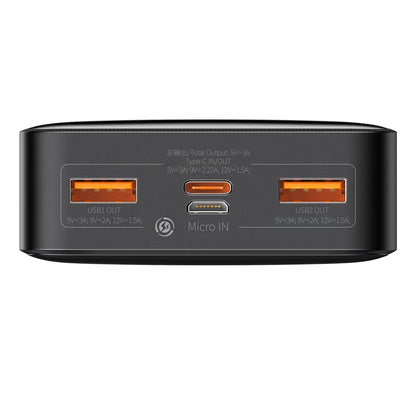 Ekstern Batteri Baseus Bipow, 20000mAh, 20W, QC + PD, 1 x USB-C - 2 x USB-A, Svart PPBD050501