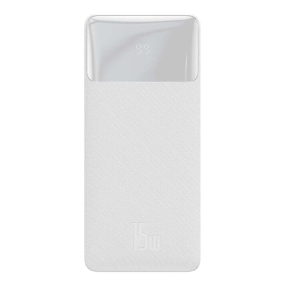Ekstern batteri Baseus Bipow, 30000mAh, 15W, 1 x USB-C - 2 x USB-A, Hvit PPBD050202