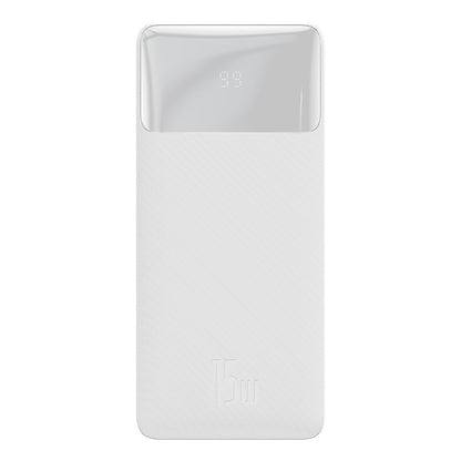 Ekstern batteri Baseus Bipow, 30000mAh, 15W, 1 x USB-C - 2 x USB-A, Hvit PPBD050202
