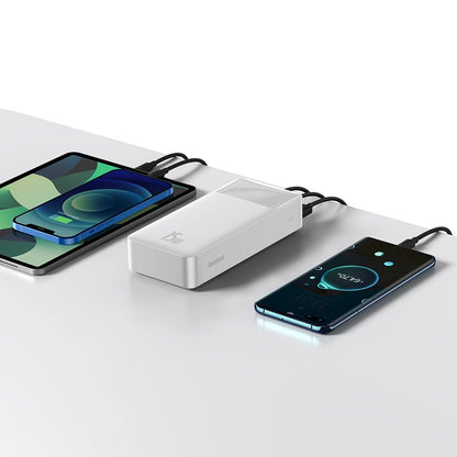 Ekstern batteri Baseus Bipow, 30000mAh, 15W, 1 x USB-C - 2 x USB-A, Hvit PPBD050202