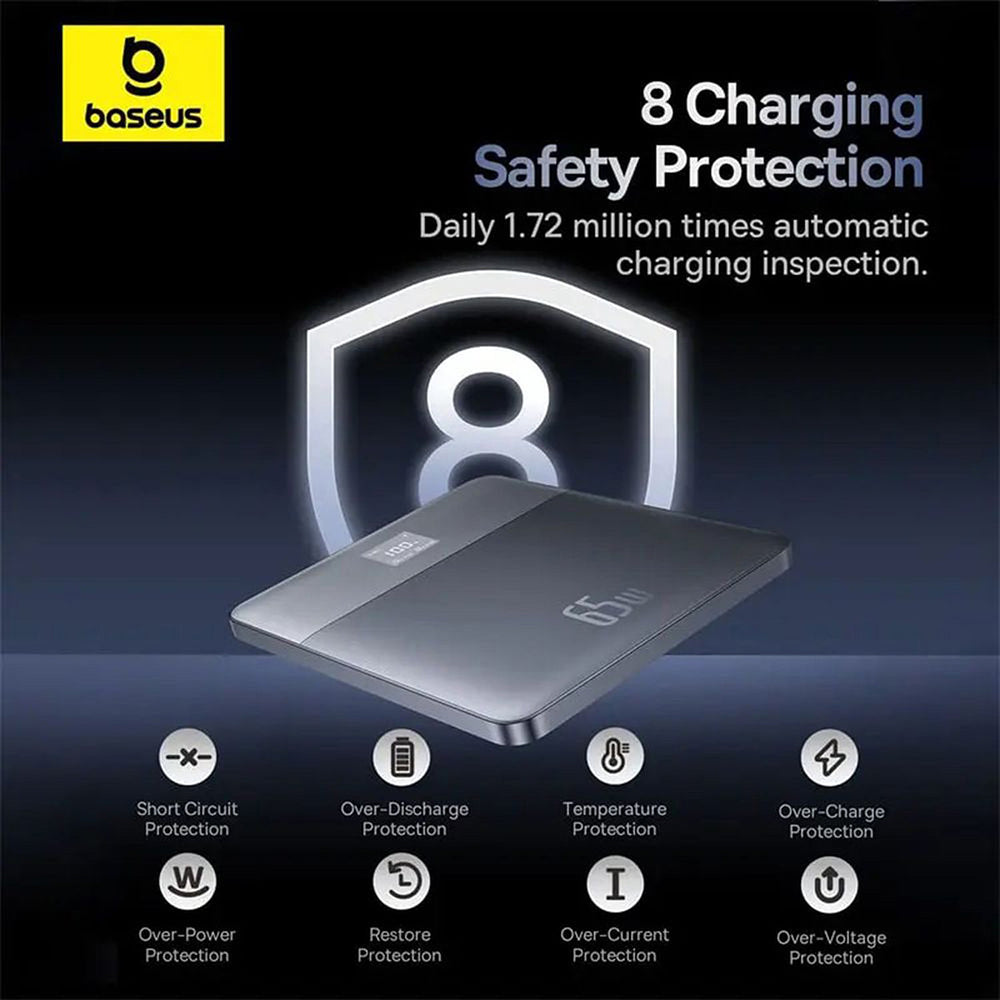 Ekstern Batteri Baseus Blade 2, 12000mAh, 65W, PD, 2 x USB-C, Oransje P10063801733-00