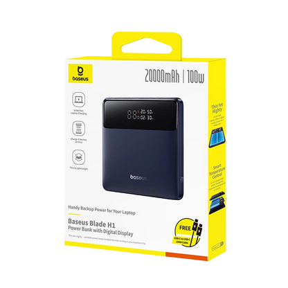 Ekstern batteri Baseus Blade H1, 20000mAh, 100W, QC + PD, 2 x USB-A - 2 x USB-C, Svart P10021604123-00