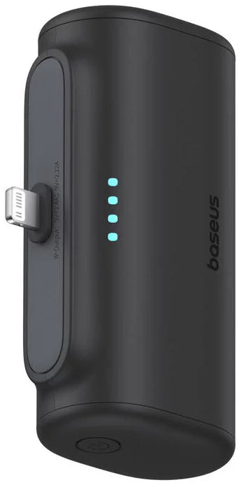 Ekstern batteri Baseus Compact, 5000mAh, 20W, PD, 1 x Lightning - 1 x USB-C, Svart P10068307113-00