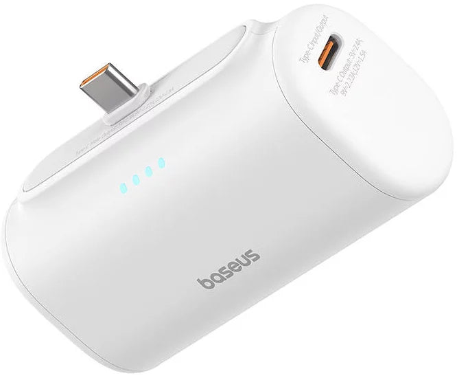 Ekstern batteri Baseus Compact, 5000mAh, 20W, PD, 2 x USB-C, Hvit P10068306213-00
