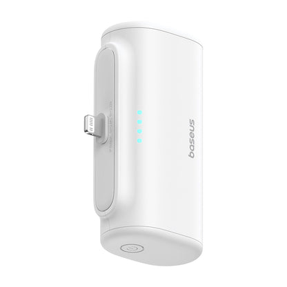 Baseus Compact Ekstern Batteri, 5000mAh, 20W, PD, 1 x Lightning - 1 x USB-C, Hvit P10068307213-00