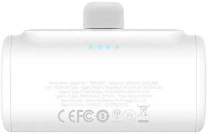 Ekstern batteri Baseus Compact, 5000mAh, 20W, PD, 2 x USB-C, Hvit P10068306213-00