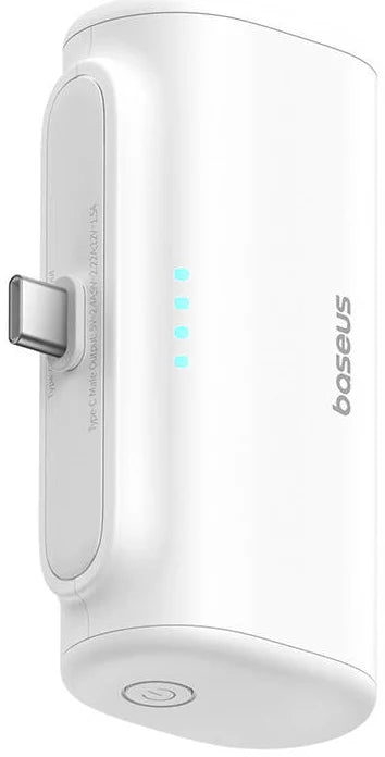 Ekstern batteri Baseus Compact, 5000mAh, 20W, PD, 2 x USB-C, Hvit P10068306213-00