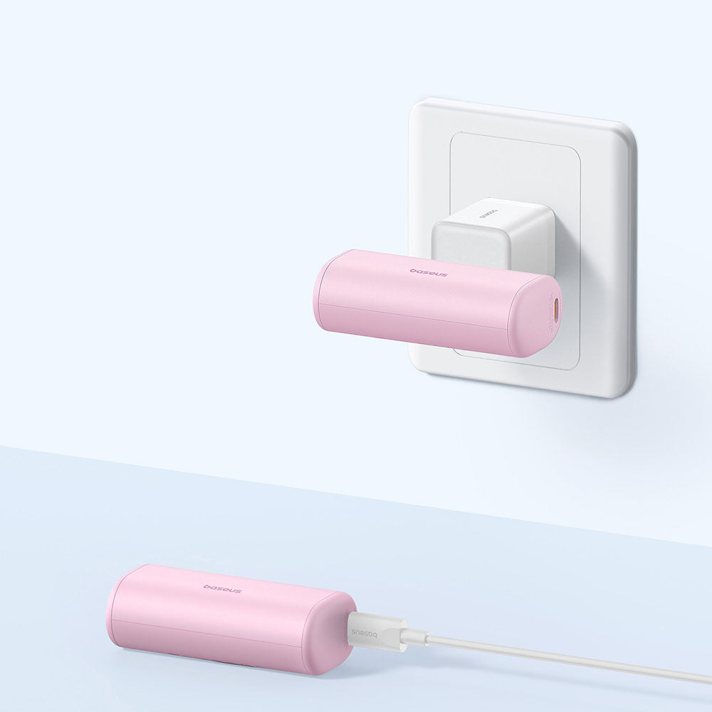 Ekstern batteri Baseus Compact, 5000mAh, 20W, PD, 2 x USB-C, Rosa P10068306413-00