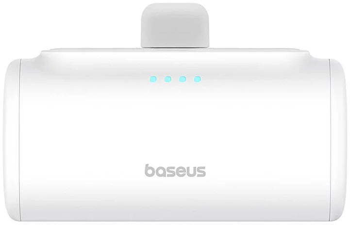 Baseus Compact Ekstern Batteri, 5000mAh, 20W, PD, 1 x Lightning - 1 x USB-C, Hvit P10068307213-00