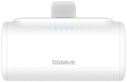 Baseus Compact Ekstern Batteri, 5000mAh, 20W, PD, 1 x Lightning - 1 x USB-C, Hvit P10068307213-00