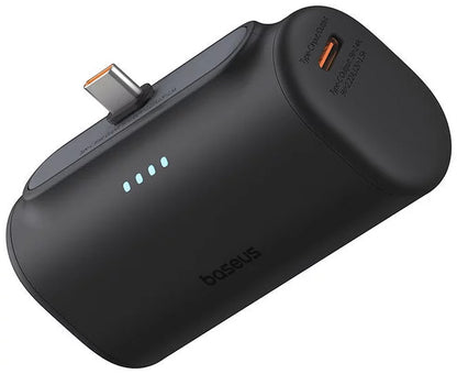 Baseus Compact Ekstern Batteri, 5000mAh, 20W, PD, 2 x USB-C, Svart P10068306113-00