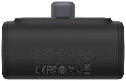 Ekstern batteri Baseus Compact, 5000mAh, 20W, PD, 1 x Lightning - 1 x USB-C, Svart P10068307113-00