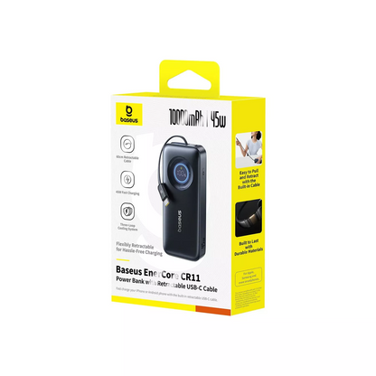 Ekstern batteri Baseus EnerCore CR11, 10000mAh, 45W, PD, 2 x USB-C, Svart E0027G01